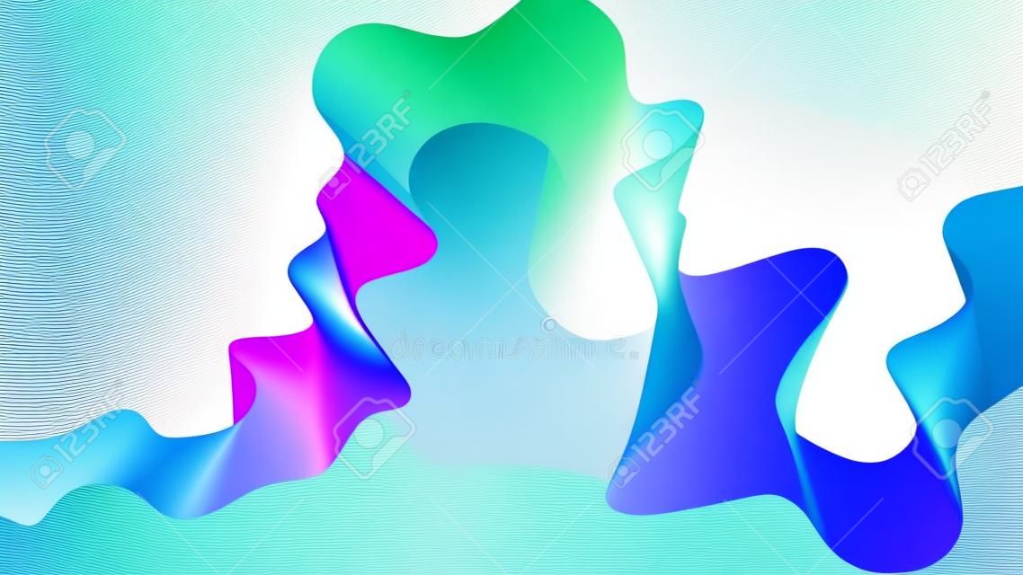Abstract decor met kleurrijke golf gradiënt lijnen op witte achtergrond. Moderne technologie achtergrond, golf ontwerp. Vector illustratie