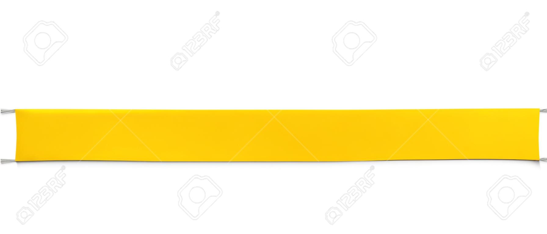 흰색에 고립 된 노란색 종이 배너