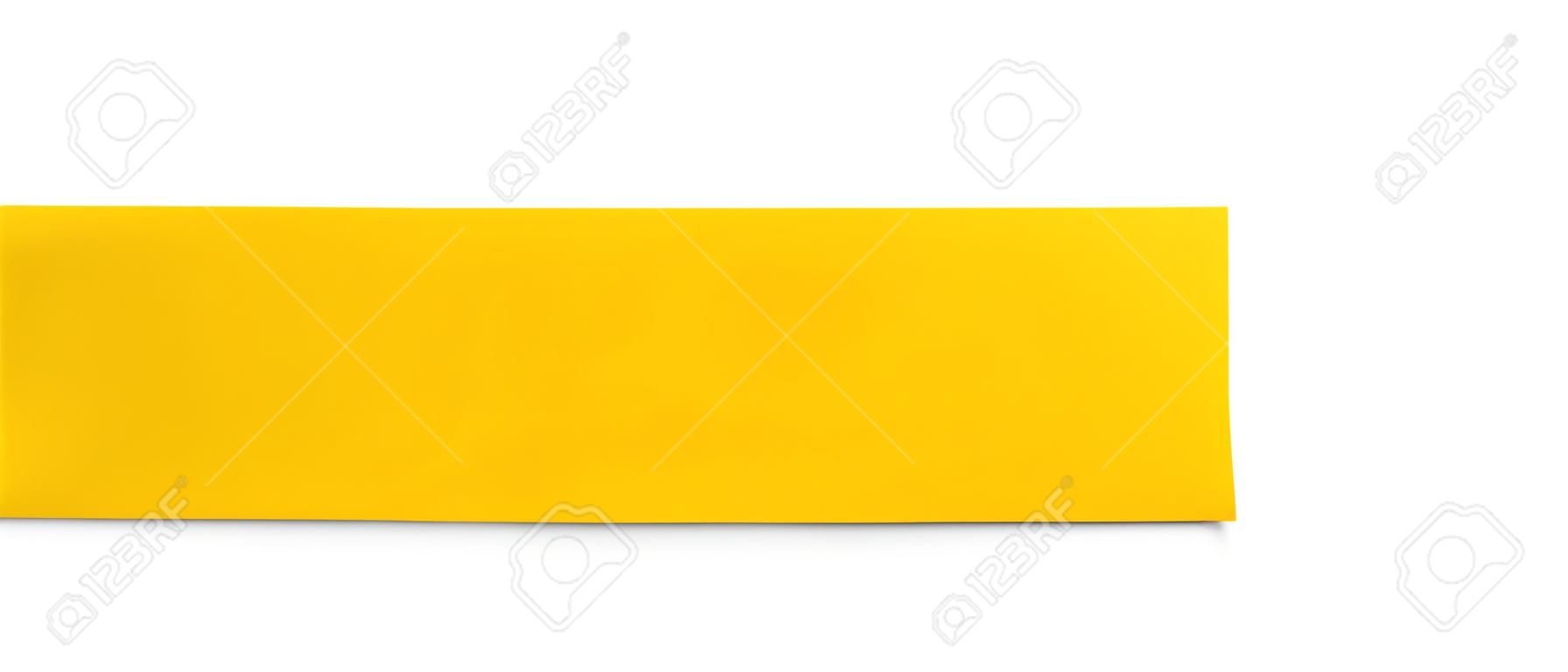 banner de papel amarelo isolado no branco