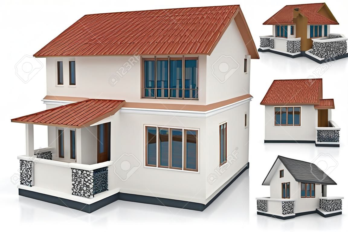 白色隔离的3D房子通用