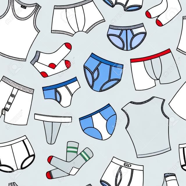 Mannelijke ondergoed Doodle Naadloze patroon