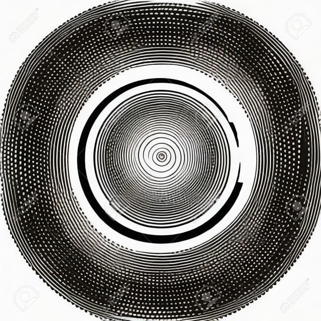 白い背景の黒い Enso 禅円。ベクトル図