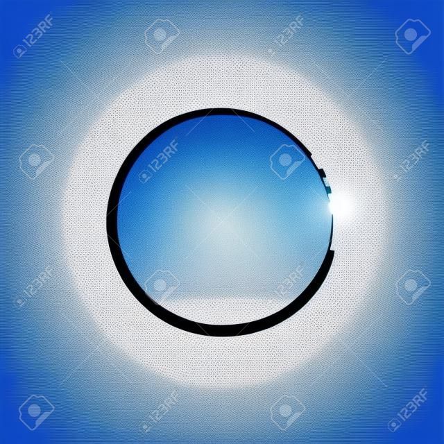 Nero Enso Zen cerchio su sfondo bianco. illustrazione di vettore