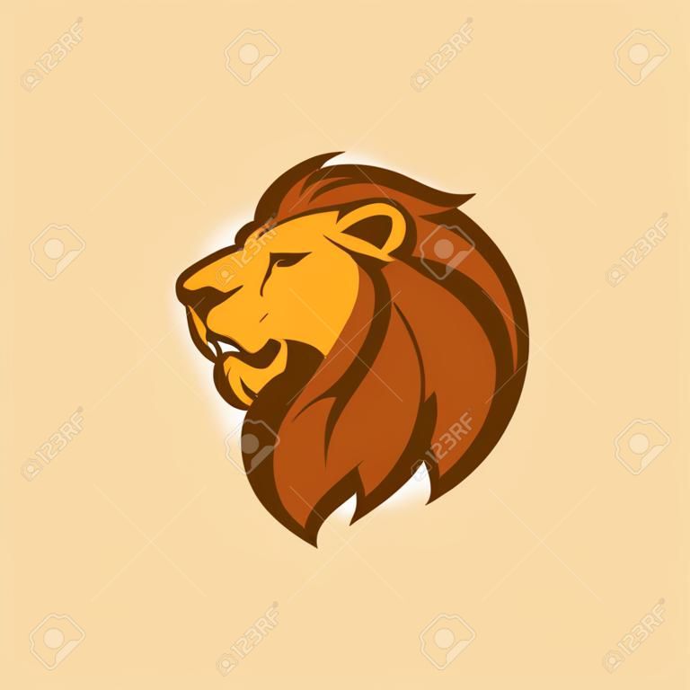 Icône de logo Lion sauvage, Vector Design