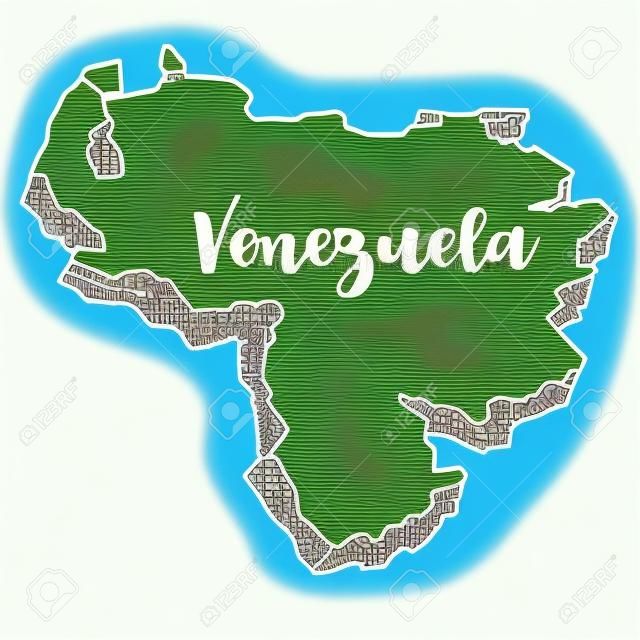 Hand gezeichnet von Venezuela-Karte, Vektorillustration