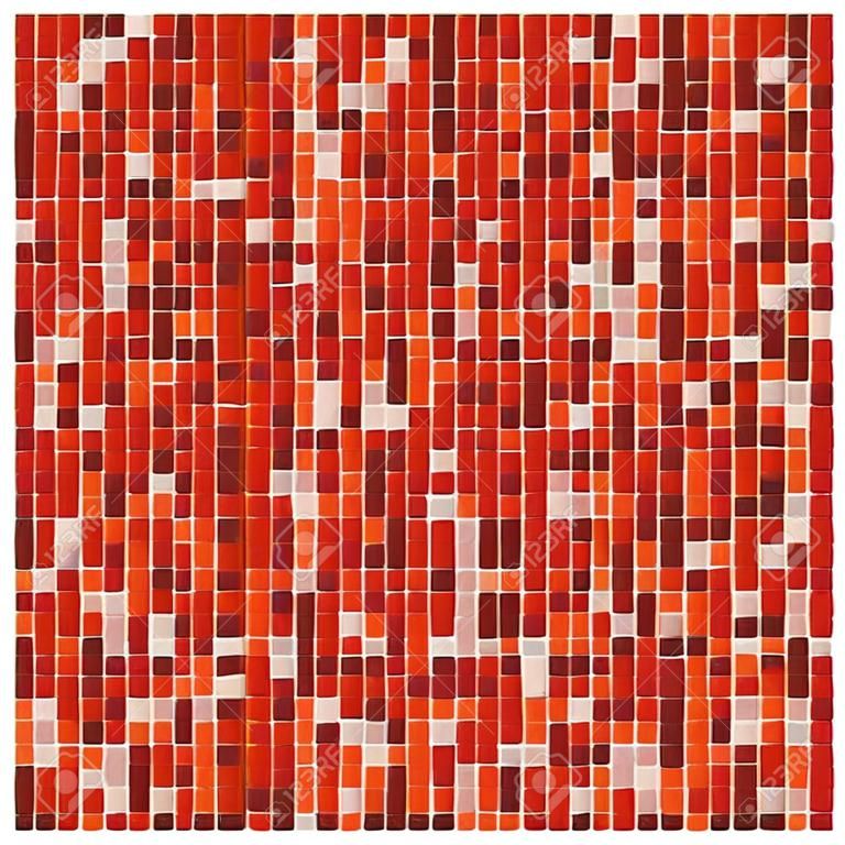 vector seamless pattern of red mosaic tiles with ragged edges
