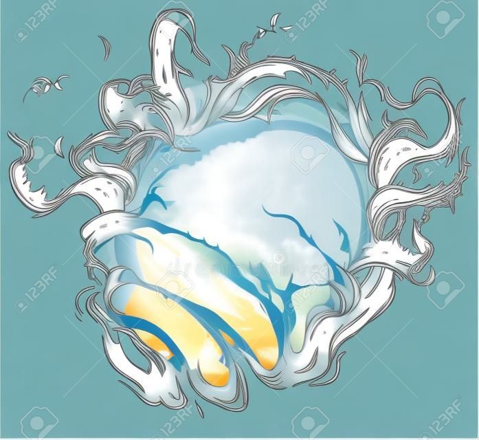 This vector clip art is designed to appear as though something behind the background is ripping through to the other side. What that something will be is up to you! The illustration is neatly organized into layers for easy customization, including a blank