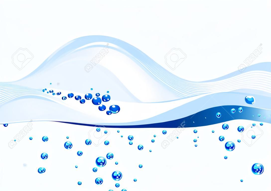 Elegant wave design with water bubbles 