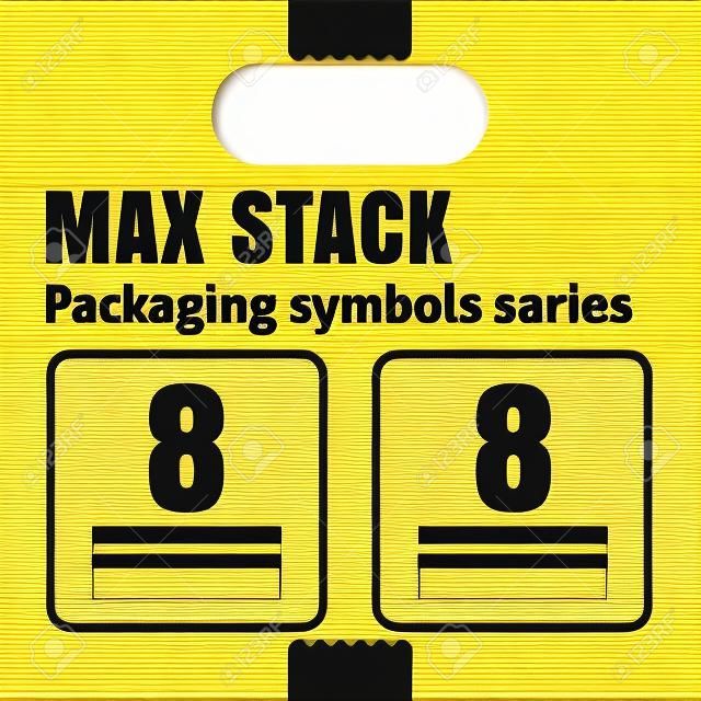 段ボール箱に梱包作業の記号を最大スタックまたは重量スタック制限。段ボール箱、パッケージおよび区画で使用します。