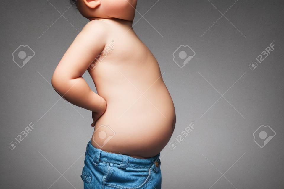 The size of stomach of children with overweight, Healthy and lose weight concept