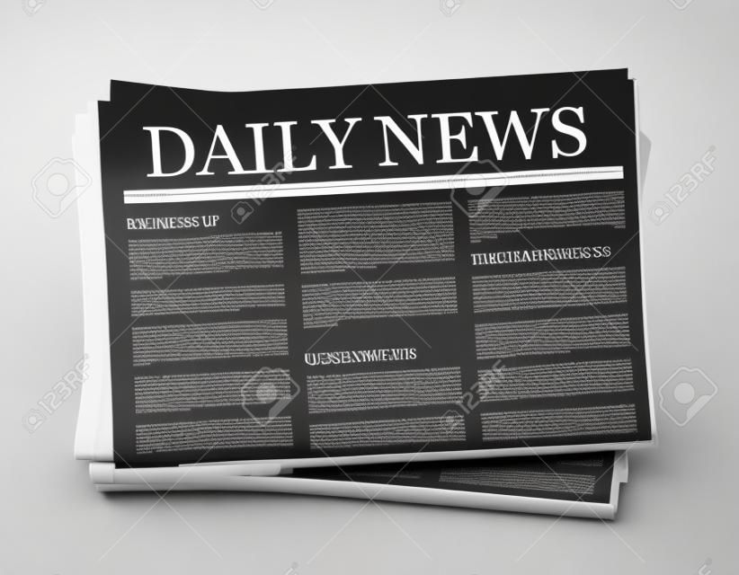 Wirtschaftszeitung isoliert auf weißem Hintergrund, Tageszeitung Mock-up-Konzept