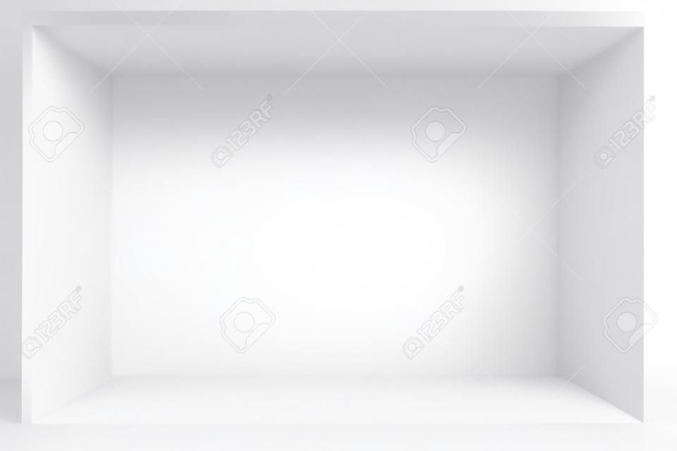 Big Opened Empty White Box on a white background 3d Rendering