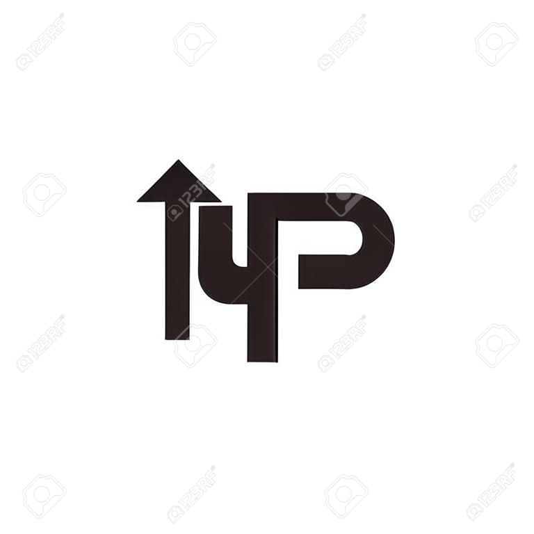 UP typeface lettering icon logo design vector template illustration