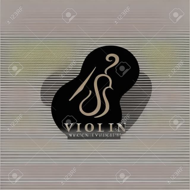 Plantilla de ilustración de vector de diseño de icono de logotipo de violín