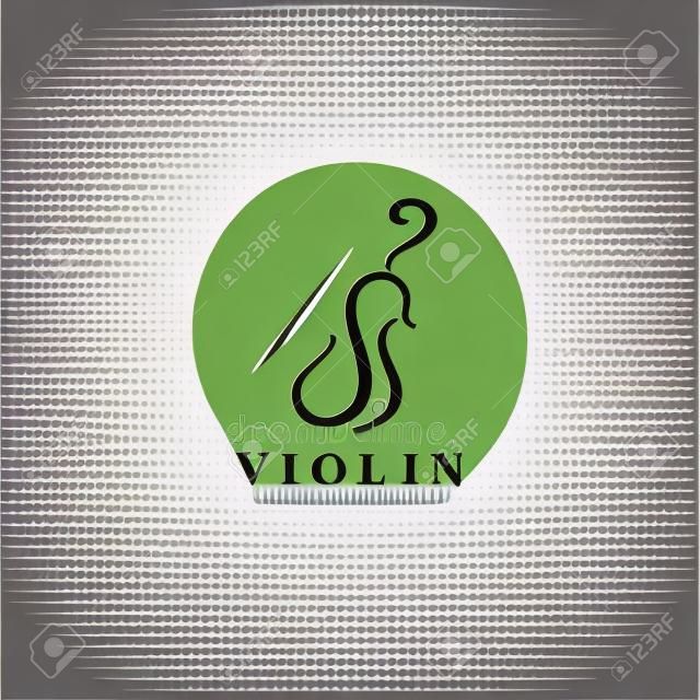 バイオリンロゴアイコンデザインベクトルイラストテンプレート