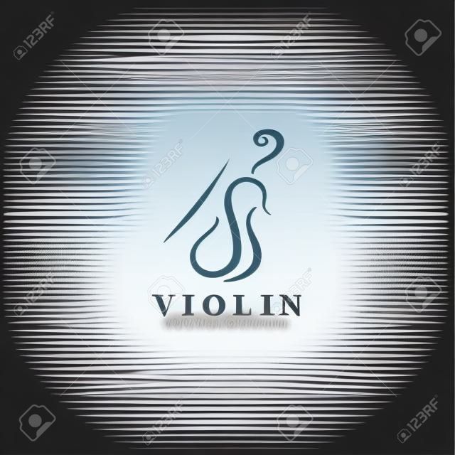 Modello dell'illustrazione di vettore di progettazione dell'icona di logo del violino