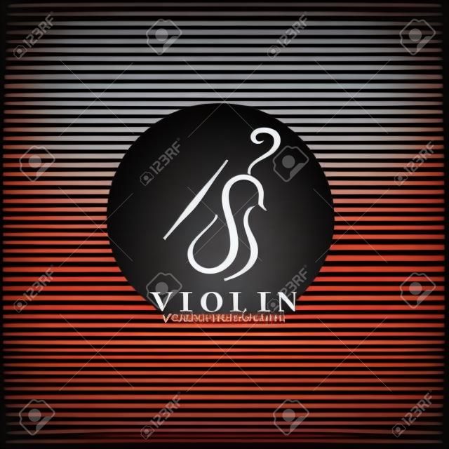 Modello dell'illustrazione di vettore di progettazione dell'icona di logo del violino