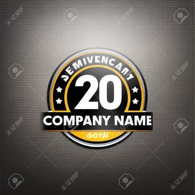 20th year anniversary emblem logo icon design vector template