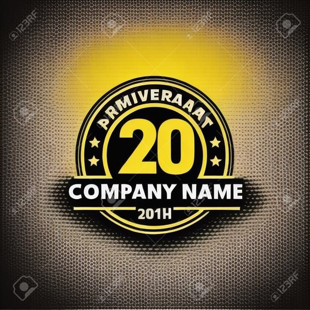 20th year anniversary emblem logo icon design vector template