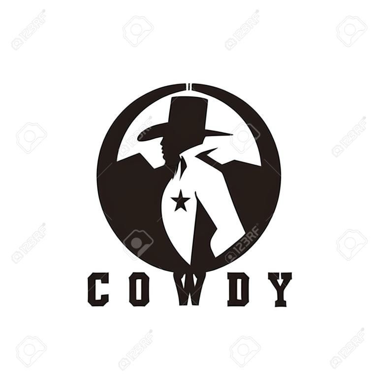 Cowboy logo design vector illustration template