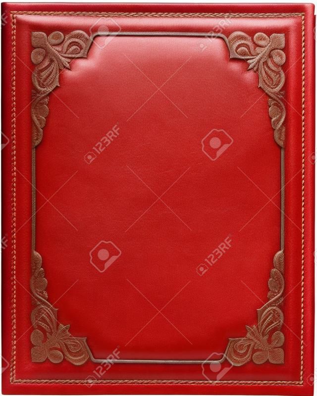 Cubierta de libro de cuero rojo