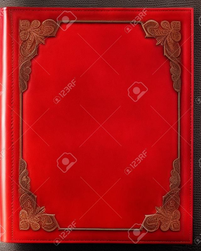 Cubierta de libro de cuero rojo