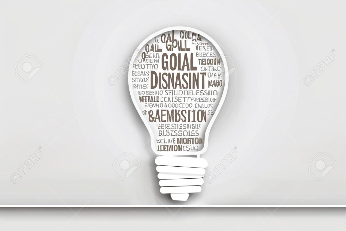Business concept bulb made with words. Vector Eps10 for your design