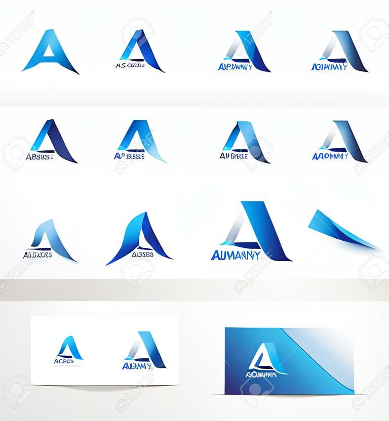 logo lettre élément icône modèle alphabet un 3d bleu