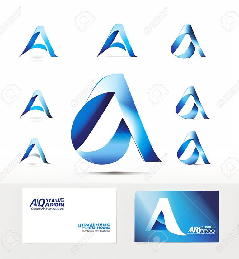 céges logó ikon elem sablon ábécé levél a kék 3d