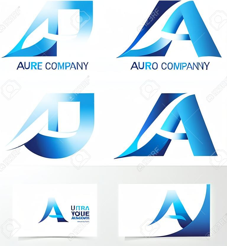 céges logó ikon elem sablon ábécé levél a kék 3d