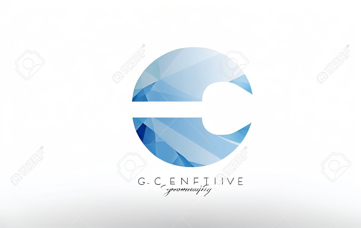 Design of alphabet letter logo gc g c combination with blue color and polygonal pattern suitable as an icon for a company or business.