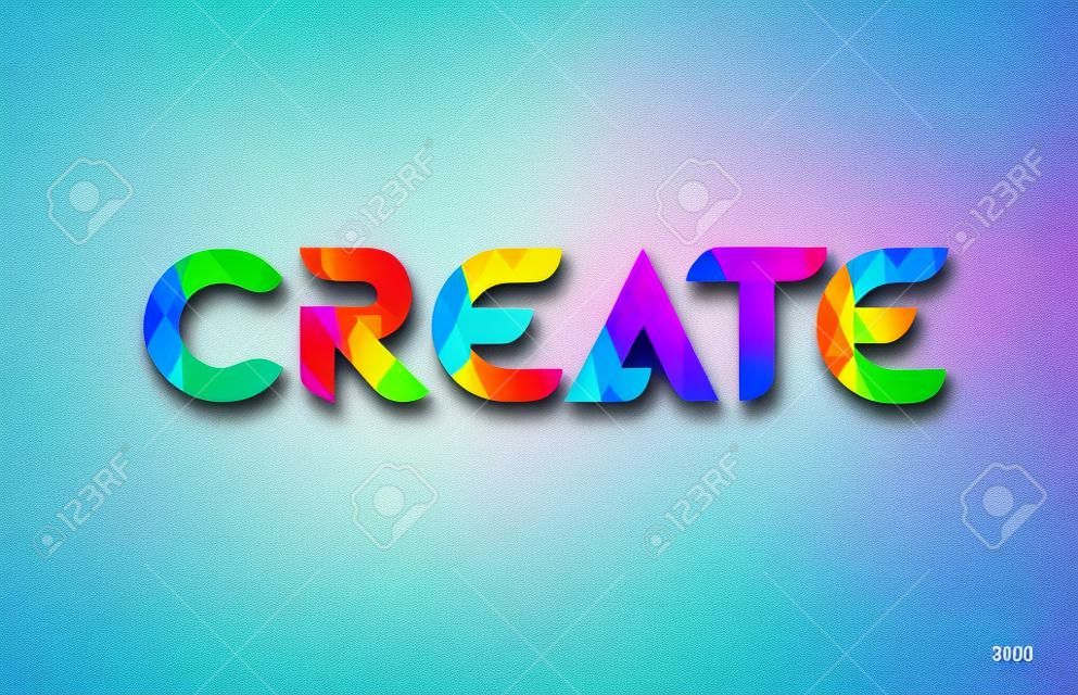 create colored rainbow word text suitable for card, brochure or typography logo design