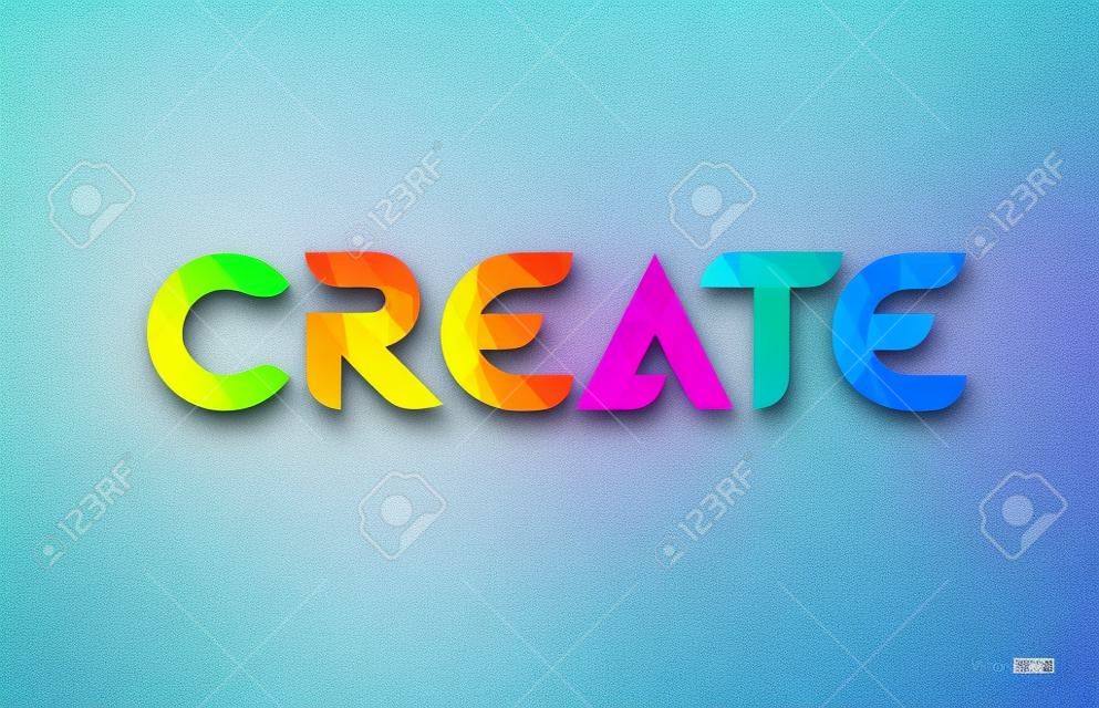 create colored rainbow word text suitable for card, brochure or typography logo design