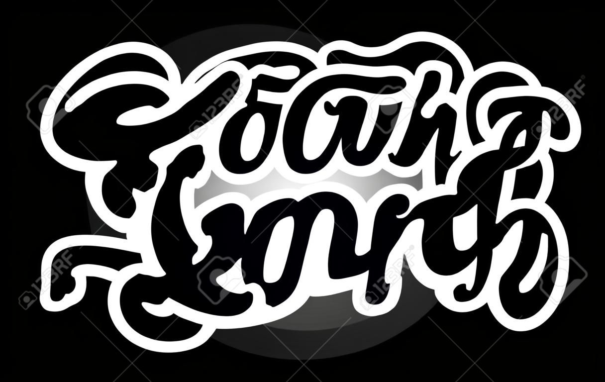 Fooling hand written word text for typography iocn design in black and white color. Can be used for a logo, branding or card