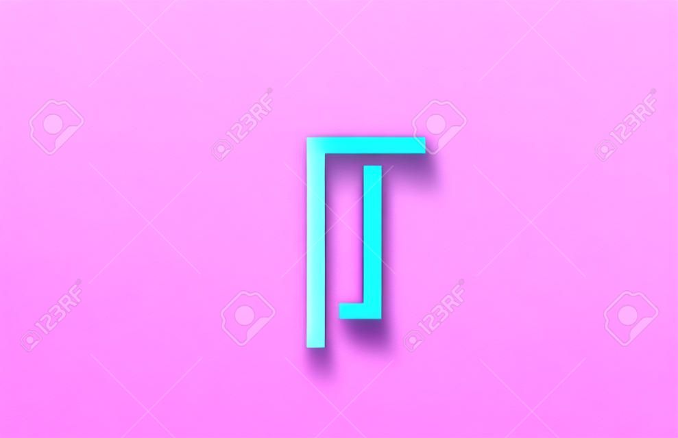 pink blue I line alphabet letter logo for business and company. Simple creative template design for icon and lettering