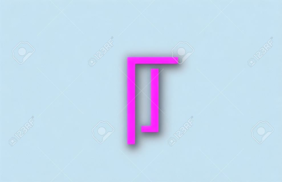 pink blue I line alphabet letter logo for business and company. Simple creative template design for icon and lettering