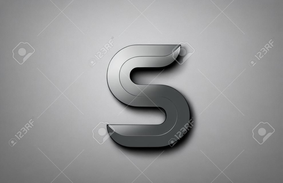 graues S-Alphabet-Buchstaben-Symbol-Logo-Design. Unternehmensvorlage für Unternehmen und Unternehmen