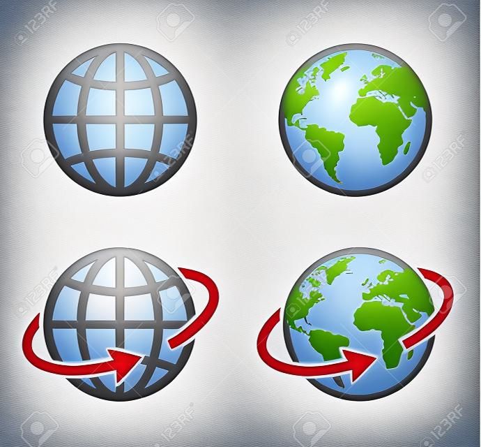 icône de globe de l'ensemble d'images web