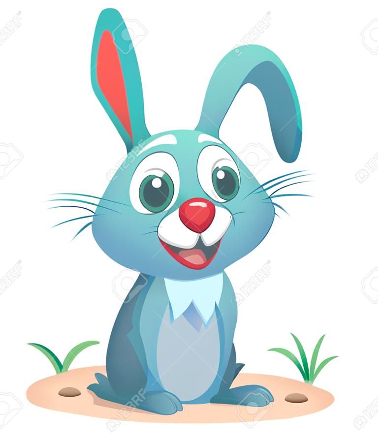 Cartoon-Häschen-Kaninchen-Charakter. Vektor-Illustration. Isoliert