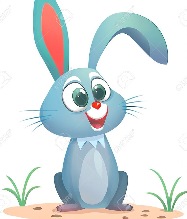 Personaje de conejo de conejito de dibujos animados. ilustración vectorial Aislado