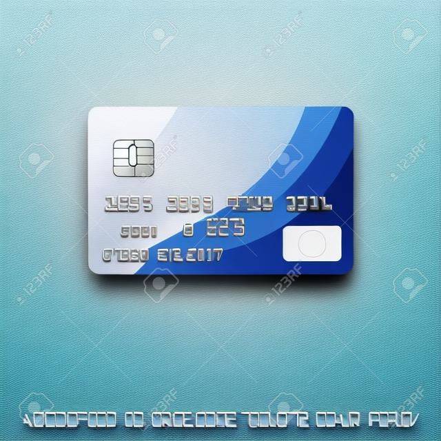 Argent Icône de carte de crédit. Vector Illustration avec supplémentaire police de carte de crédit