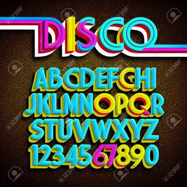 80 Retro-Font. Disco-Alphabet