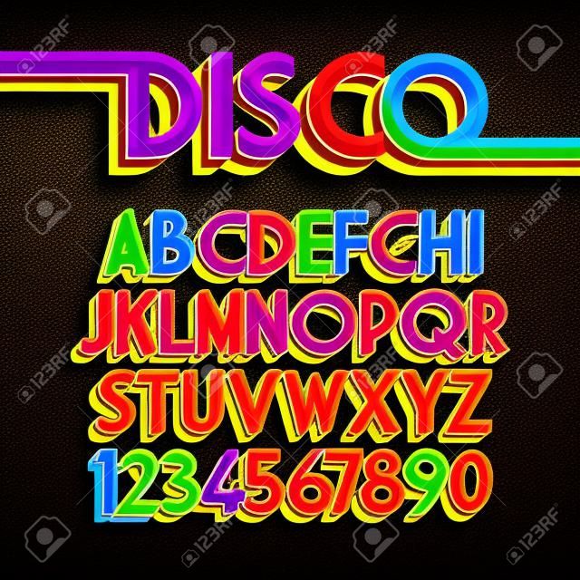 80-Retro czcionki. disco alfabetu