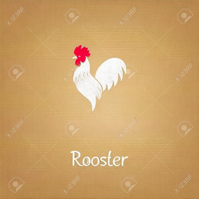Gallo, cazzo, illustrazione pollo vettore. Design del logo. Emblema, simbolo.