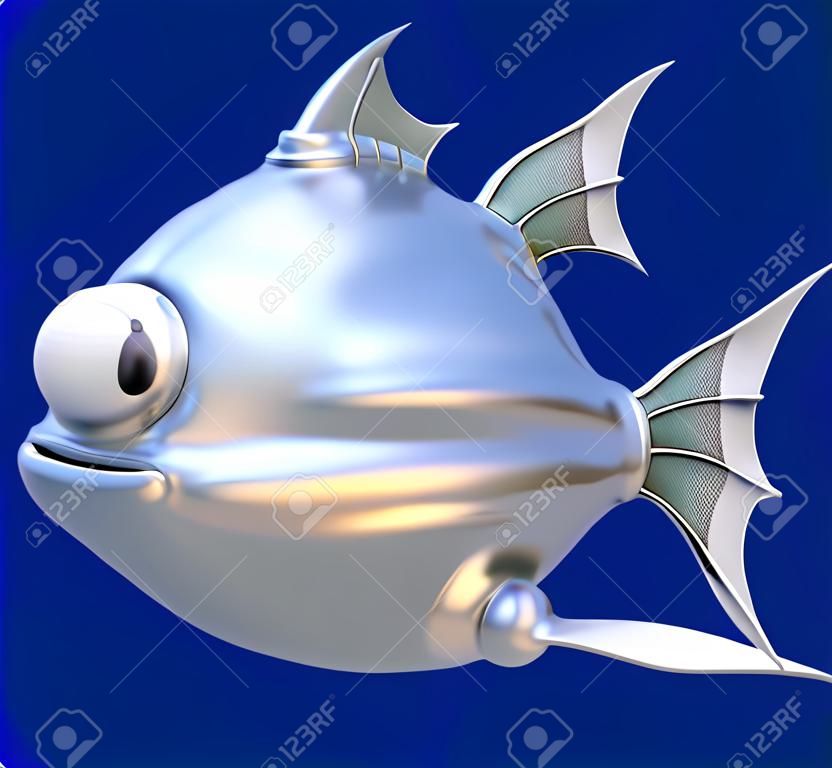 Funny Fish historieta extraña - 3d ilustración