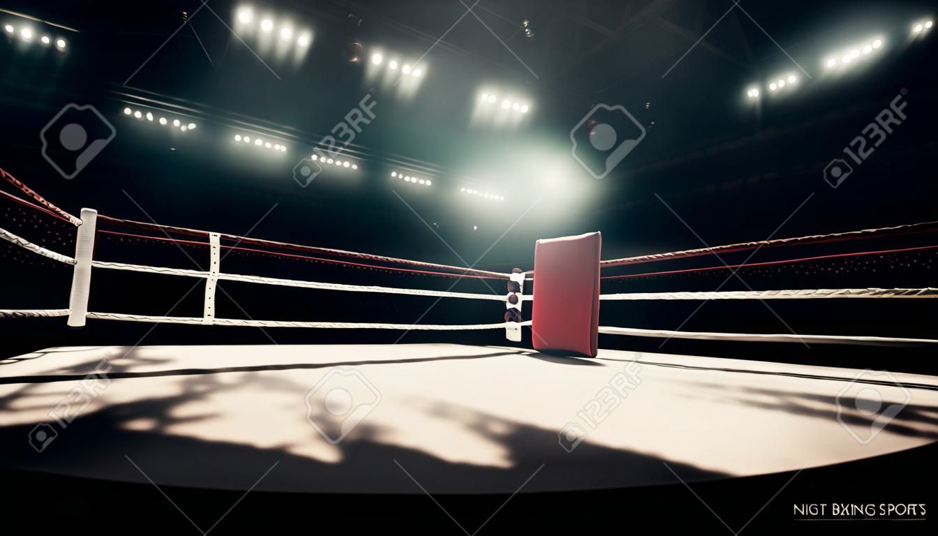 Professionele boksring-flitslichten van de nigt-bokssport