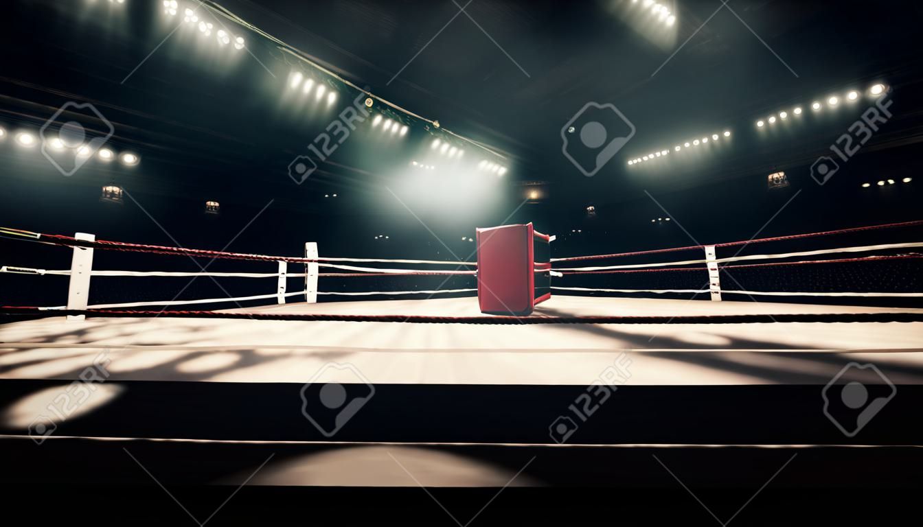 Professionele boksring-flitslichten van de nigt-bokssport