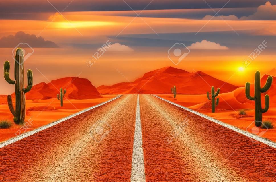 Route dans le désert