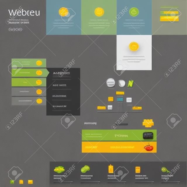 웹 사이트의 메뉴의 디자인. 크리 에이 티브 웹 디자인
