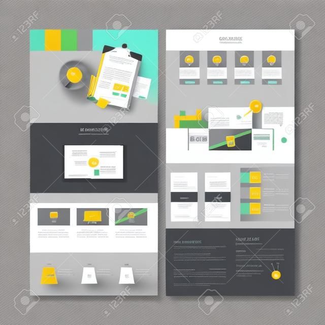 第一個企業網站的設計模板。矢量設計。